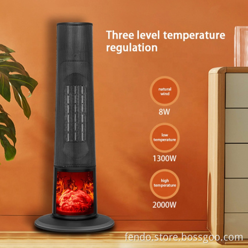 1000W/1500W PTC Ceramic Fan Heater with 2 Heat Settings and 12H Timer